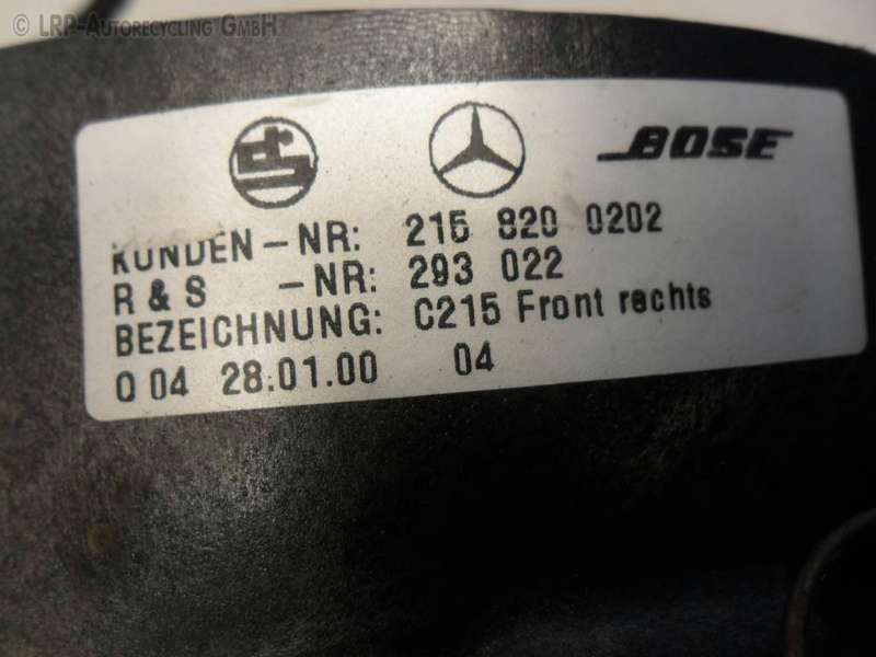 Mercedes Benz C215 Lautsprecher vorn Tür rechts 2158200202 original